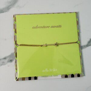 NEW Stella & Dot arrow Wishing bracelet gold tone adjustable gift packaging